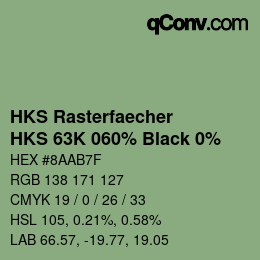 Código de color: HKS Rasterfaecher - HKS 63K 060% Black 0% | qconv.com