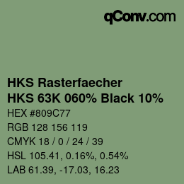 Farbcode: HKS Rasterfaecher - HKS 63K 060% Black 10% | qconv.com