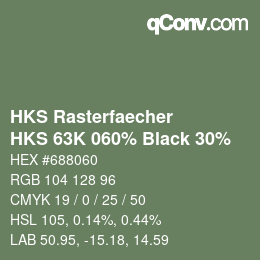 カラーコード: HKS Rasterfaecher - HKS 63K 060% Black 30% | qconv.com