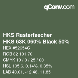 Color code: HKS Rasterfaecher - HKS 63K 060% Black 50% | qconv.com