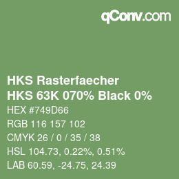 Color code: HKS Rasterfaecher - HKS 63K 070% Black 0% | qconv.com