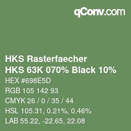 Code couleur: HKS Rasterfaecher - HKS 63K 070% Black 10% | qconv.com