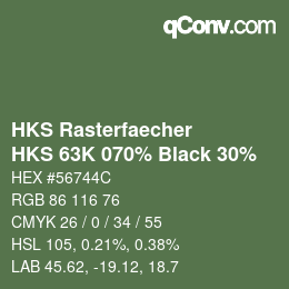 Código de color: HKS Rasterfaecher - HKS 63K 070% Black 30% | qconv.com