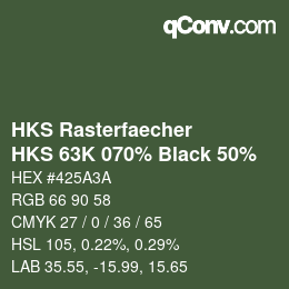 Código de color: HKS Rasterfaecher - HKS 63K 070% Black 50% | qconv.com