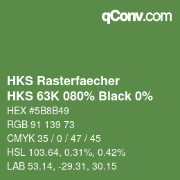 Color code: HKS Rasterfaecher - HKS 63K 080% Black 0% | qconv.com