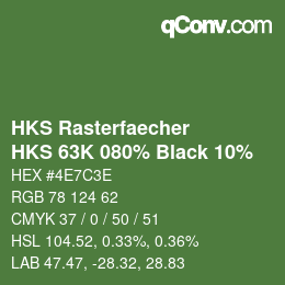カラーコード: HKS Rasterfaecher - HKS 63K 080% Black 10% | qconv.com