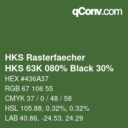 Código de color: HKS Rasterfaecher - HKS 63K 080% Black 30% | qconv.com