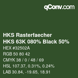 Código de color: HKS Rasterfaecher - HKS 63K 080% Black 50% | qconv.com
