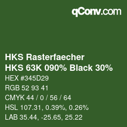 カラーコード: HKS Rasterfaecher - HKS 63K 090% Black 30% | qconv.com