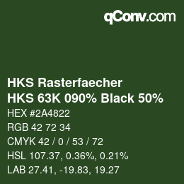 Color code: HKS Rasterfaecher - HKS 63K 090% Black 50% | qconv.com