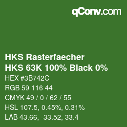 Código de color: HKS Rasterfaecher - HKS 63K 100% Black 0% | qconv.com