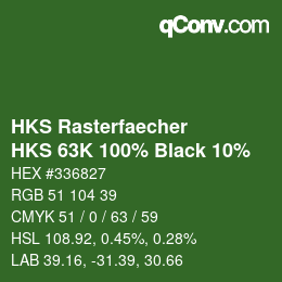 Código de color: HKS Rasterfaecher - HKS 63K 100% Black 10% | qconv.com
