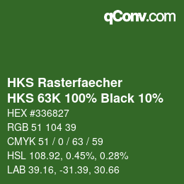 カラーコード: HKS Rasterfaecher - HKS 63K 100% Black 10% | qconv.com