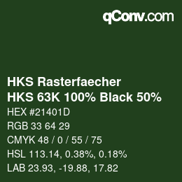 Color code: HKS Rasterfaecher - HKS 63K 100% Black 50% | qconv.com