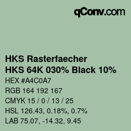 Código de color: HKS Rasterfaecher - HKS 64K 030% Black 10% | qconv.com