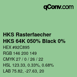 Color code: HKS Rasterfaecher - HKS 64K 050% Black 0% | qconv.com