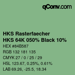 Color code: HKS Rasterfaecher - HKS 64K 050% Black 10% | qconv.com