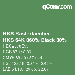 Color code: HKS Rasterfaecher - HKS 64K 060% Black 30% | qconv.com