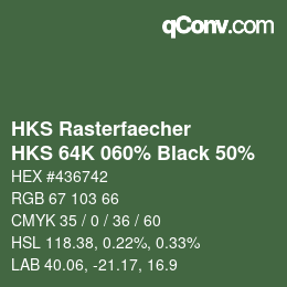 Código de color: HKS Rasterfaecher - HKS 64K 060% Black 50% | qconv.com