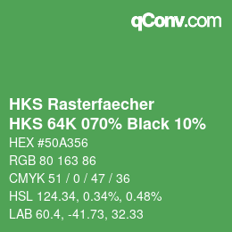 Código de color: HKS Rasterfaecher - HKS 64K 070% Black 10% | qconv.com