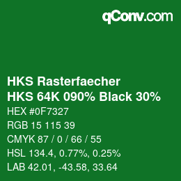 Farbcode: HKS Rasterfaecher - HKS 64K 090% Black 30% | qconv.com