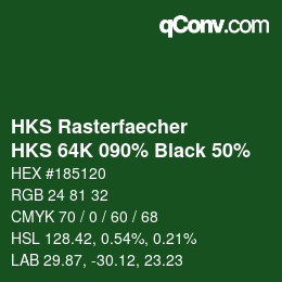 Color code: HKS Rasterfaecher - HKS 64K 090% Black 50% | qconv.com