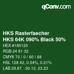 Color code: HKS Rasterfaecher - HKS 64K 090% Black 50% | qconv.com