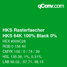 Color code: HKS Rasterfaecher - HKS 64K 100% Black 0% | qconv.com