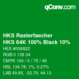 Color code: HKS Rasterfaecher - HKS 64K 100% Black 10% | qconv.com