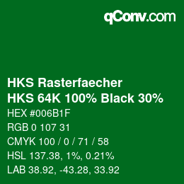 Código de color: HKS Rasterfaecher - HKS 64K 100% Black 30% | qconv.com