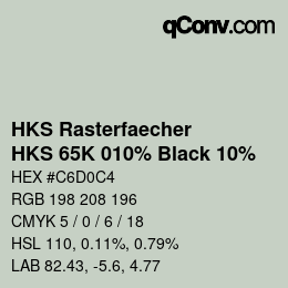 Color code: HKS Rasterfaecher - HKS 65K 010% Black 10% | qconv.com