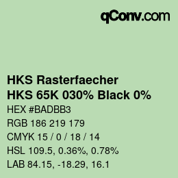 カラーコード: HKS Rasterfaecher - HKS 65K 030% Black 0% | qconv.com