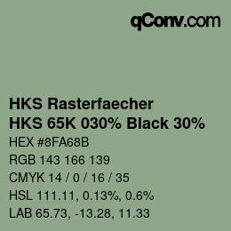 Code couleur: HKS Rasterfaecher - HKS 65K 030% Black 30% | qconv.com