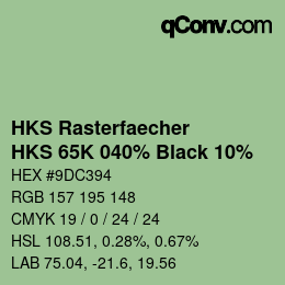 Color code: HKS Rasterfaecher - HKS 65K 040% Black 10% | qconv.com