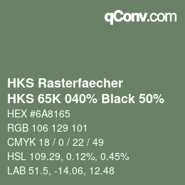 Color code: HKS Rasterfaecher - HKS 65K 040% Black 50% | qconv.com