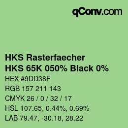 Color code: HKS Rasterfaecher - HKS 65K 050% Black 0% | qconv.com