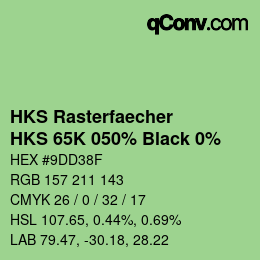 Código de color: HKS Rasterfaecher - HKS 65K 050% Black 0% | qconv.com
