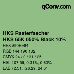 Code couleur: HKS Rasterfaecher - HKS 65K 050% Black 10% | qconv.com