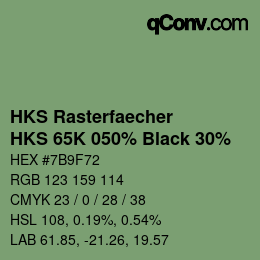 Color code: HKS Rasterfaecher - HKS 65K 050% Black 30% | qconv.com