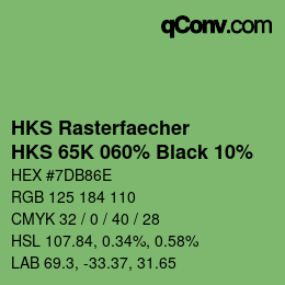 Color code: HKS Rasterfaecher - HKS 65K 060% Black 10% | qconv.com