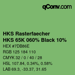 カラーコード: HKS Rasterfaecher - HKS 65K 060% Black 10% | qconv.com