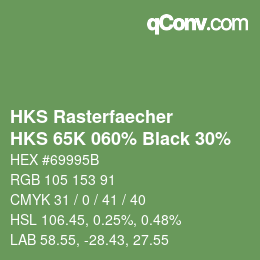 カラーコード: HKS Rasterfaecher - HKS 65K 060% Black 30% | qconv.com