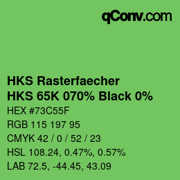Código de color: HKS Rasterfaecher - HKS 65K 070% Black 0% | qconv.com