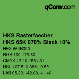 Código de color: HKS Rasterfaecher - HKS 65K 070% Black 10% | qconv.com