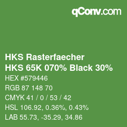 Código de color: HKS Rasterfaecher - HKS 65K 070% Black 30% | qconv.com