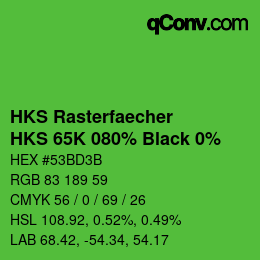 Code couleur: HKS Rasterfaecher - HKS 65K 080% Black 0% | qconv.com