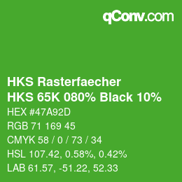 Color code: HKS Rasterfaecher - HKS 65K 080% Black 10% | qconv.com