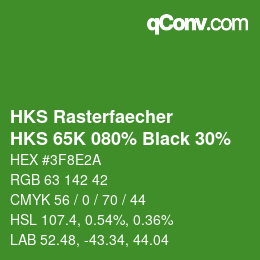 Farbcode: HKS Rasterfaecher - HKS 65K 080% Black 30% | qconv.com