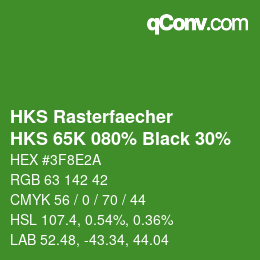 Code couleur: HKS Rasterfaecher - HKS 65K 080% Black 30% | qconv.com