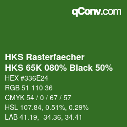 カラーコード: HKS Rasterfaecher - HKS 65K 080% Black 50% | qconv.com